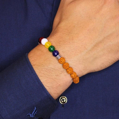 7 Chakra Rudraksha Bracelet with Amethyst for Third Eye – Vibelo