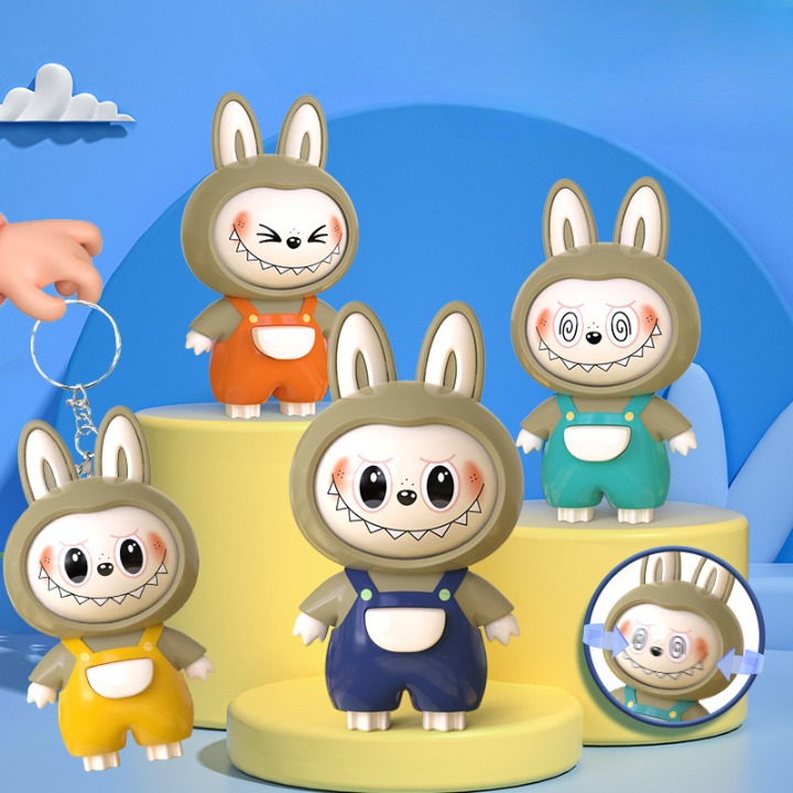 Face Changing  Labubu Keychain