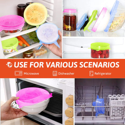 Silicone Lids Stretchable Cover ( Pack of 6 )