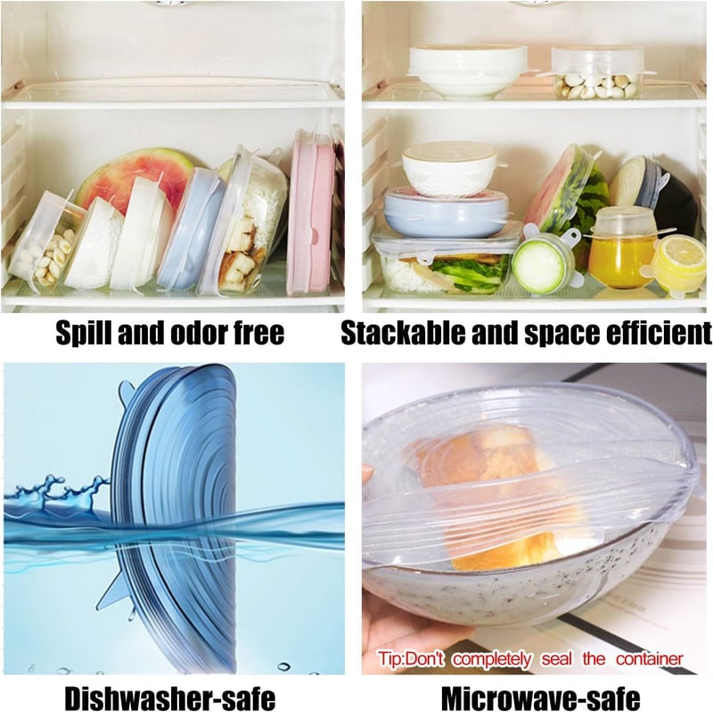 Silicone Lids Stretchable Cover ( Pack of 6 )